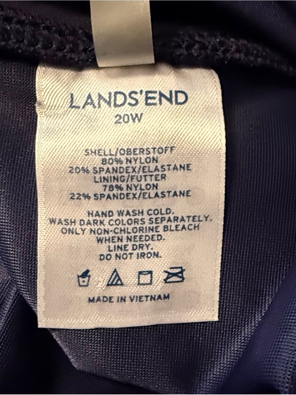 Land’s End Navy Blue Swim Skirt Plus Size 20W Swim Bottoms - Picture 4 of 5